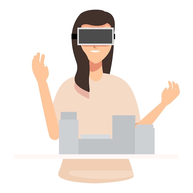 Mujer disfrutando de la experiencia de la realidad virtual