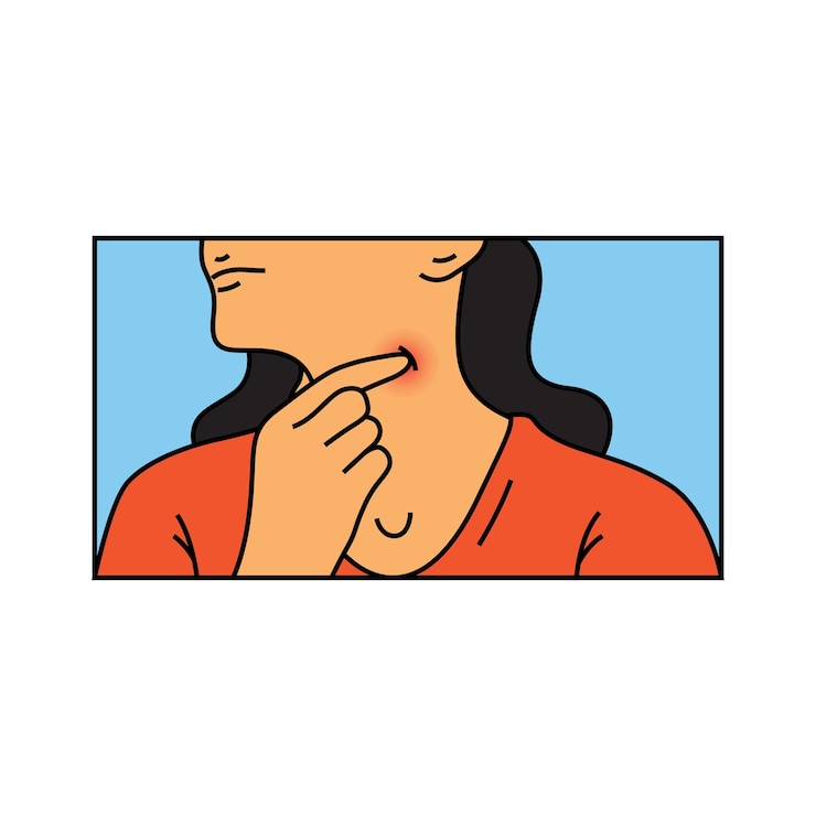 Vector mujer con dolor de garganta