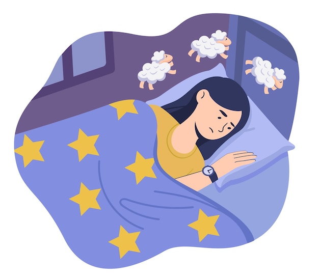 Vector mujer dormida