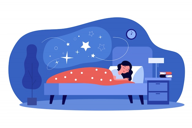 Mujer durmiendo en su habitación