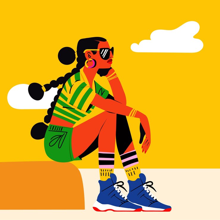 Vector mujer elegante con traje de verano