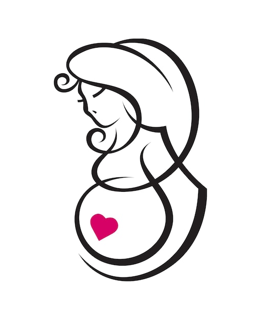 Vector mujer embarazada futuro niño nacimiento