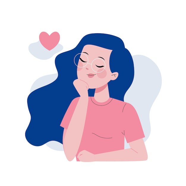 Mujer enamorada concepto de ilustración