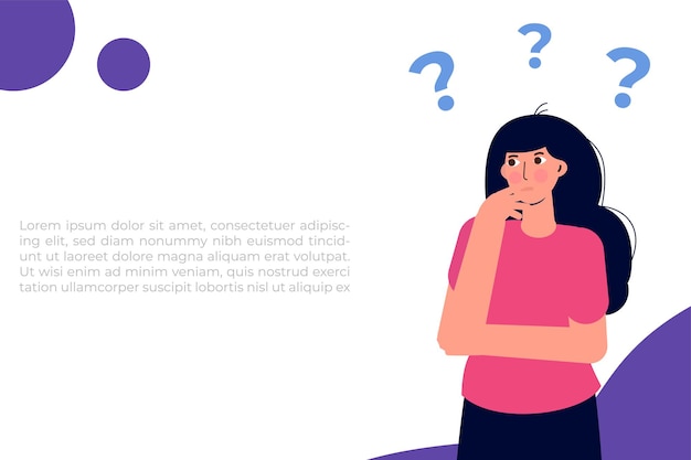 Mujer encontrar solución, concepto de resolución de problemas. ilustración vectorial