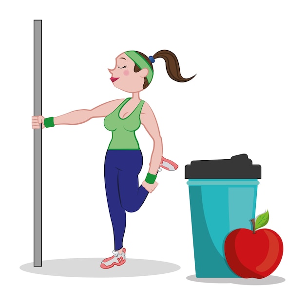 mujer de entrenamiento fitness apple