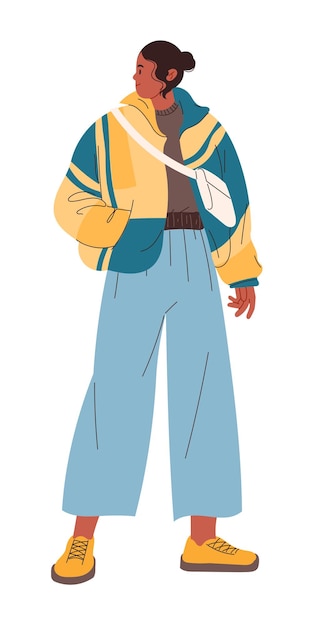 Mujer con estilo en ropa de moda ilustración vectorial