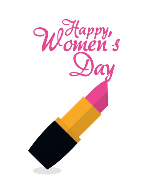 mujer feliz dia labial rosa