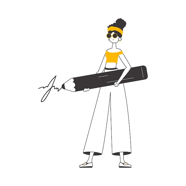 La mujer firma Lineart estilo de moda Ilustración vectorial aislada