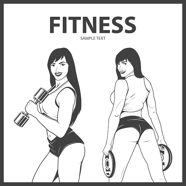 Mujer fitness en dos poses diferentes.