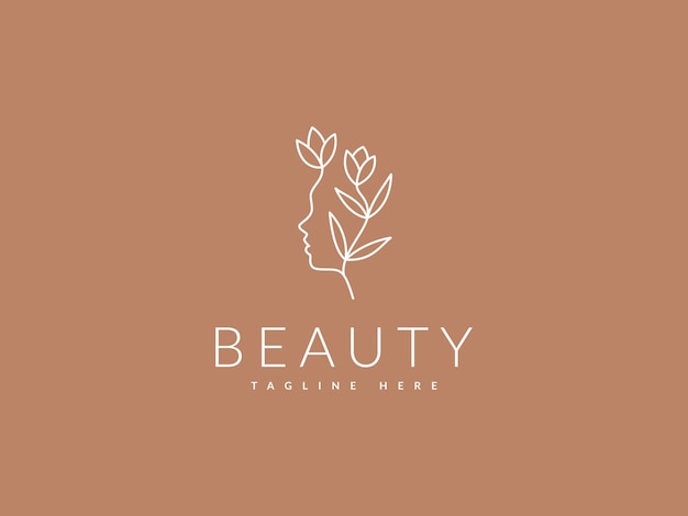 mujer flor logotipo vector ilustración salón de belleza spa plantilla de logotipo