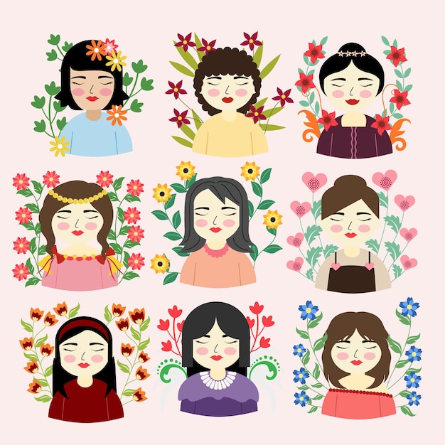 mujer y flor