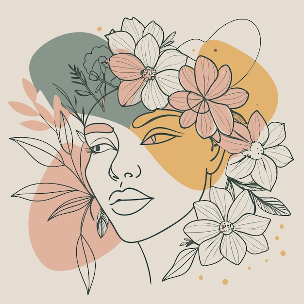 una mujer con flores en la cabeza está usando un sombrero con una flor en él