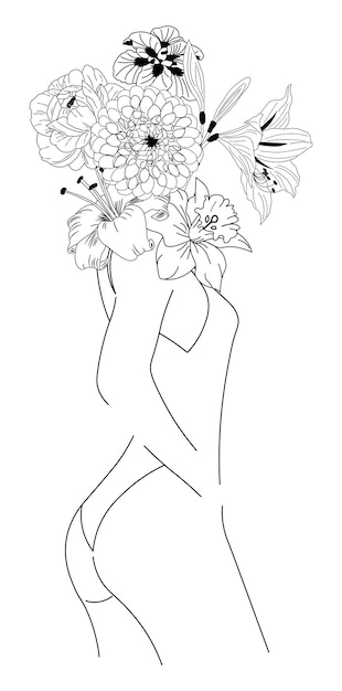 mujer con flores en la cabeza