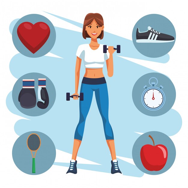 Mujer en forma haciendo ejercicio