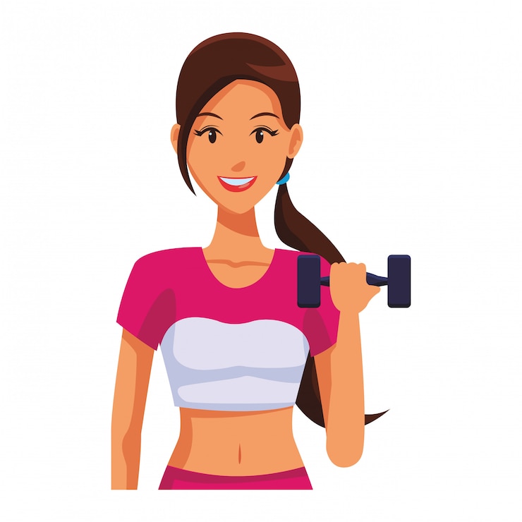 Vector mujer en forma haciendo ejercicio
