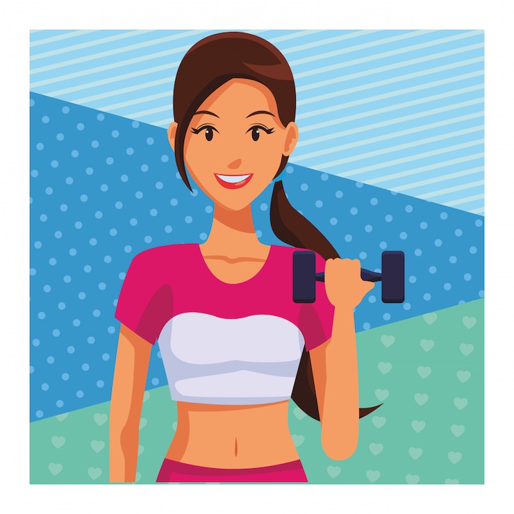 Vector mujer en forma haciendo ejercicio