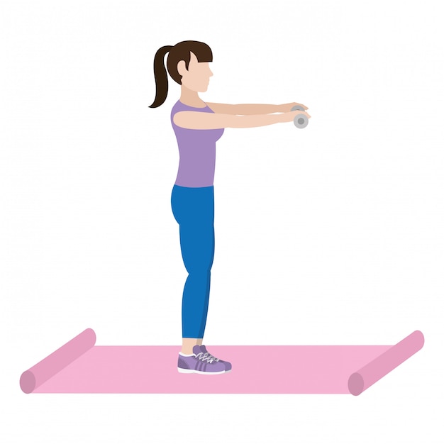 Vector mujer en forma haciendo ejercicio