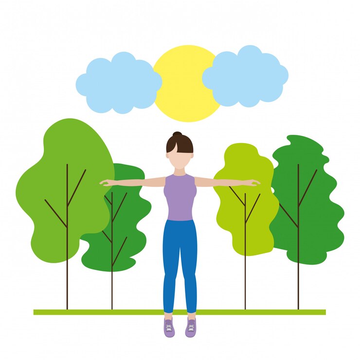 Vector mujer en forma haciendo ejercicio