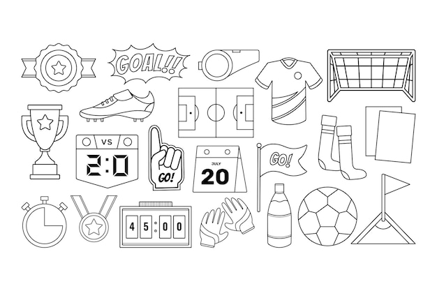 Mujer, fútbol, garabato, ilustración