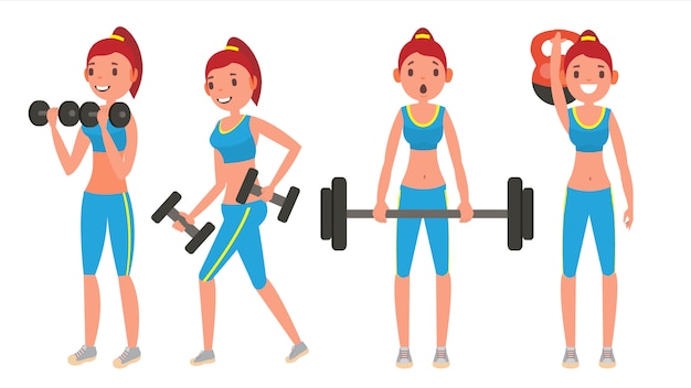 Vector mujer de gimnasio