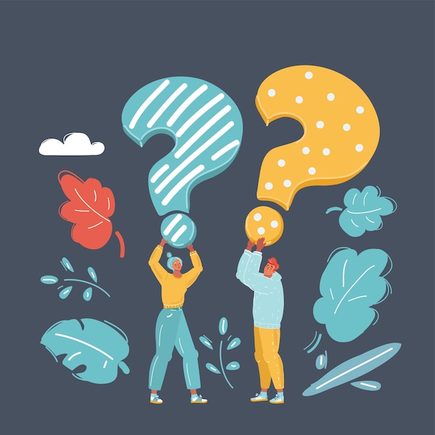 Mujer con gran signo de interrogación