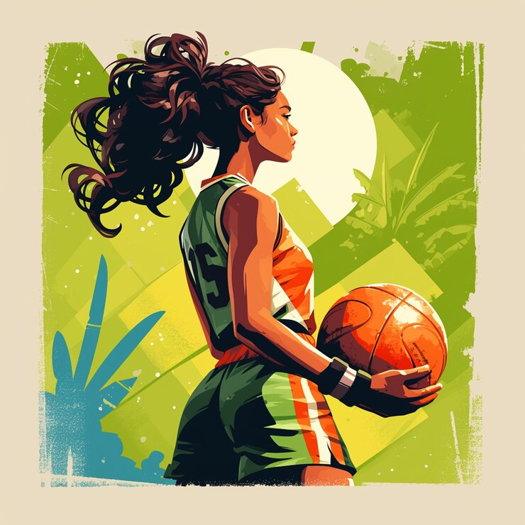 Una mujer de Granada está jugando al netball.