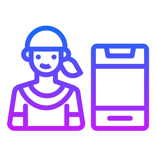 Mujer hablando en el icono de llamada