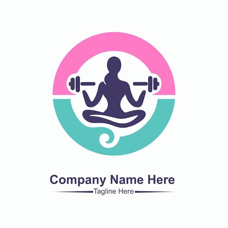 Vector la mujer hace el logotipo del gimnasio aquí