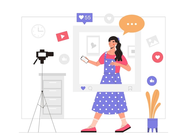 Mujer hacer blog en internet