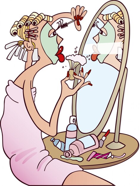 Mujer, hacer, maquillaje