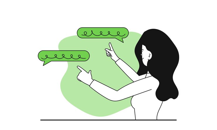 Vector mujer haciendo un concepto de ilustración vectorial de elección correcta problema y elección de decisión para las personas