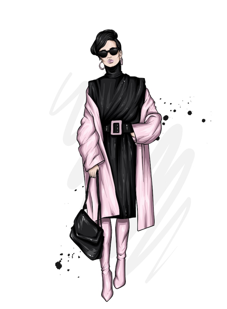 Vector mujer hermosa en ropa elegante