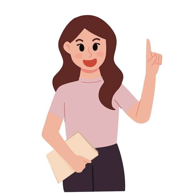 mujer con una idea gesto