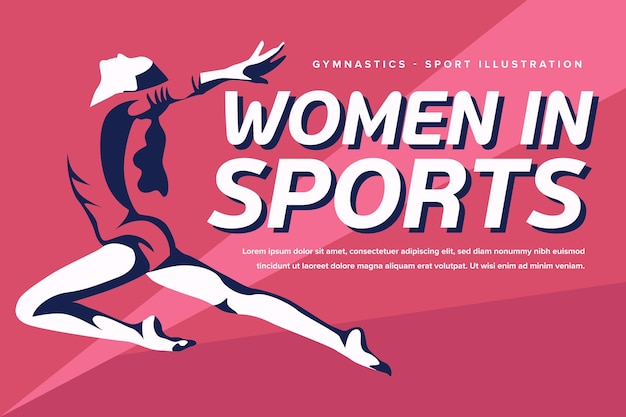 Mujer en ilustración deportiva atleta de gimnasia