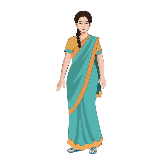 Vector mujer india en saree