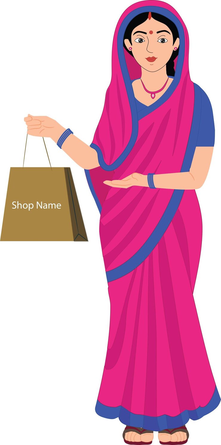 Vector mujer india en sari
