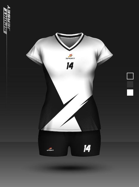 Mujer de Jersey deporte de esport en blanco y negro