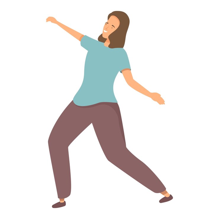 Mujer joven bailando con alegría y energía