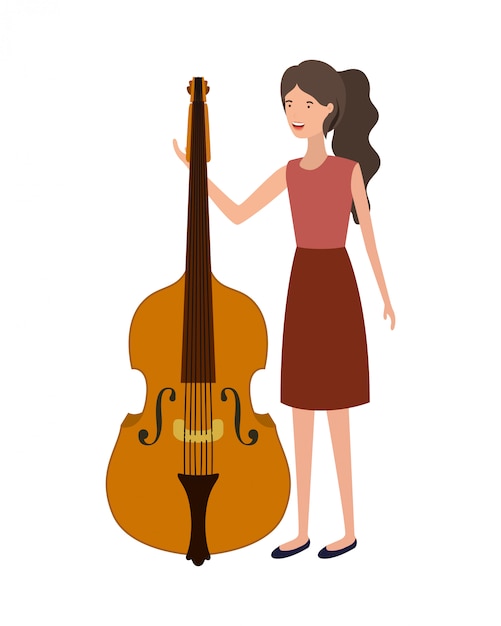 Mujer joven con carácter de violín.