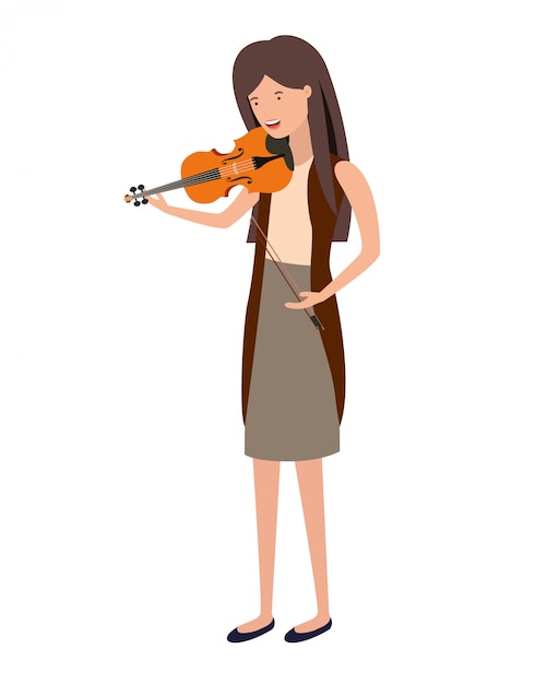 Mujer joven con carácter de violín.