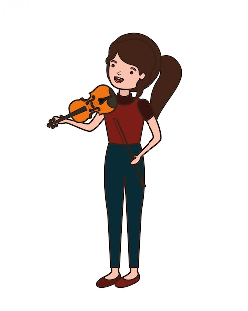 Mujer joven con carácter de violín.