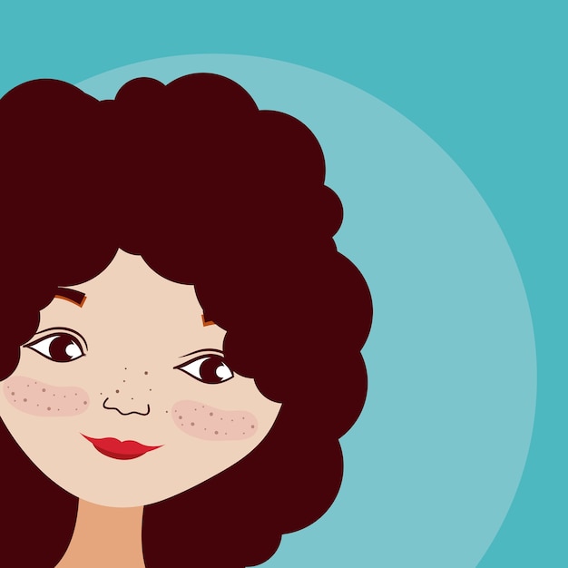 Mujer joven, caricatura