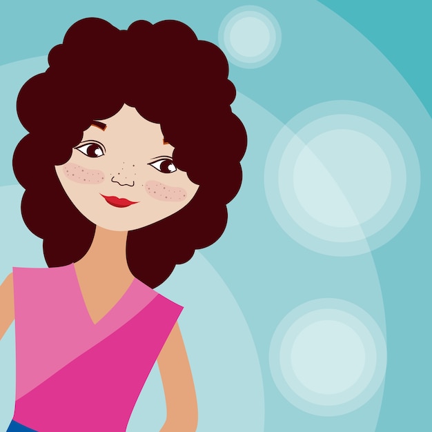 Mujer joven, caricatura