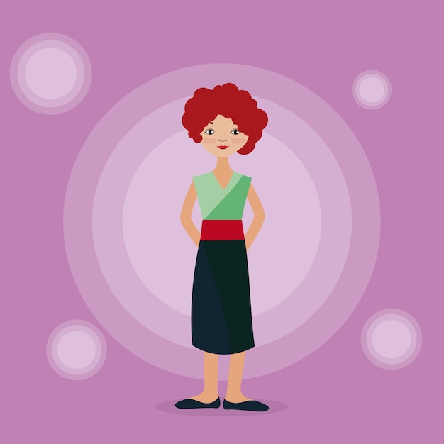 Mujer joven, caricatura