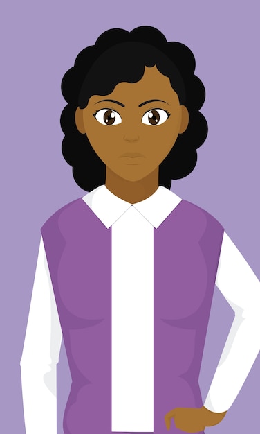 Mujer joven, caricatura