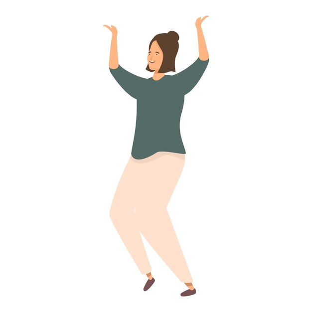 Mujer joven celebrando con los brazos levantados sintiéndose alegre y entusiasta