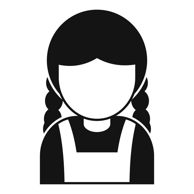 Mujer joven con delantal y sonriente icono de avatar simple