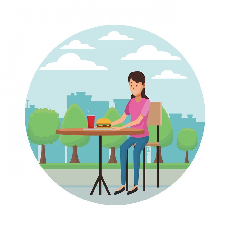 Vector mujer joven de dibujos animados