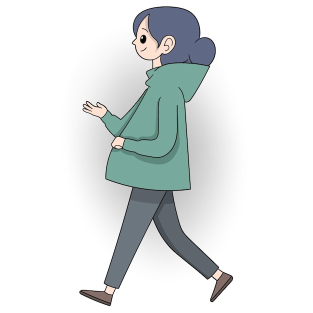 una mujer joven está haciendo ejercicio caminando para la salud diaria