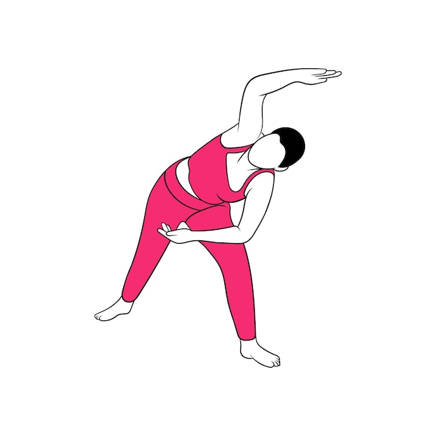 Mujer joven haciendo ejercicios de yoga practicando meditación y estiramiento Caracter femenino en el yoga